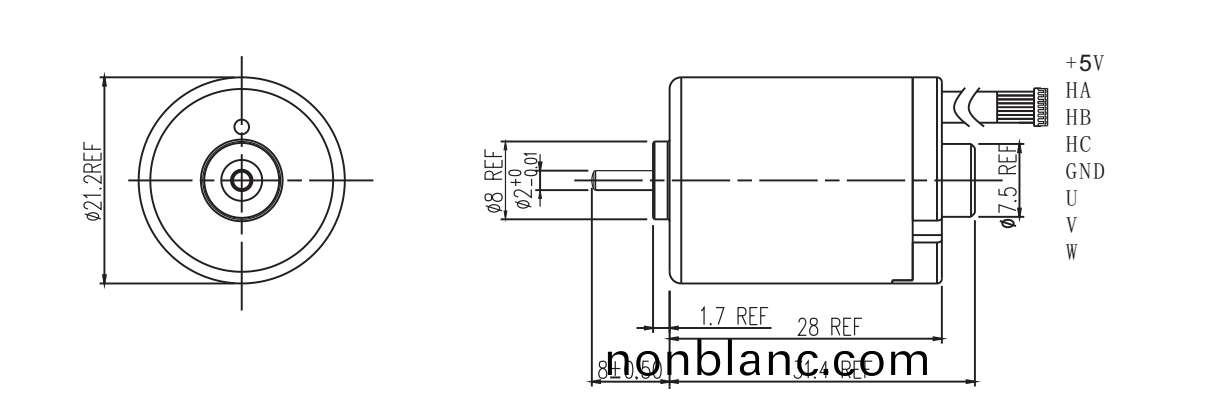 OT-2128無刷(shua)電(dian)機|捲髮棒(bang)電機(ji)|電動(dong)工(gong)具馬(ma)達(da)|電推(tui)子電機|微(wei)電(dian)機-萬至達電(dian)機(ji)