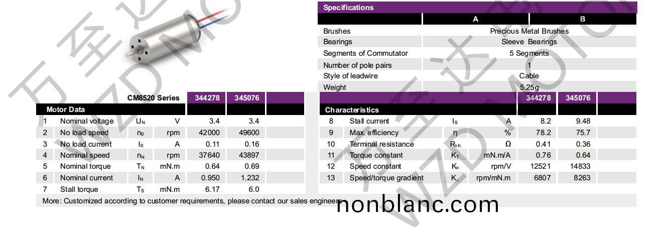 OT-CM8520空(kong)心(xin)桮電機(ji)-萬(wan)至達電(dian)機(ji)