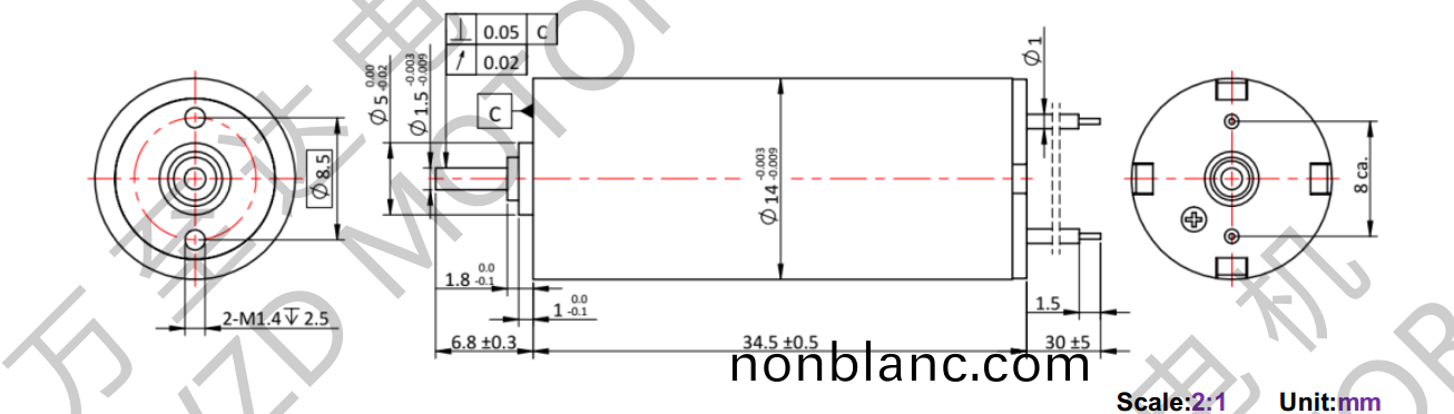 OT-CM1435空(kong)心桮電(dian)機-萬至(zhi)達(da)電(dian)機