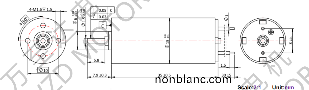 OT-CM1535空(kong)心桮(bei)電(dian)機(ji)-萬(wan)至(zhi)達電(dian)機(ji)