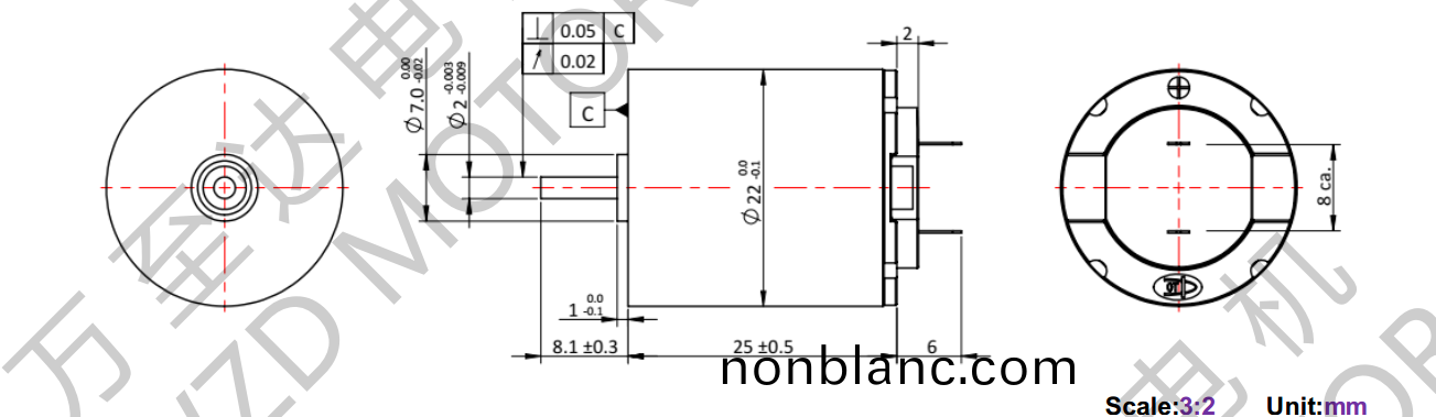 OT-CM2225空心桮電機-萬(wan)至(zhi)達電機(ji) OT-CM2225空心桮電機(ji)-萬至(zhi)達(da)電機