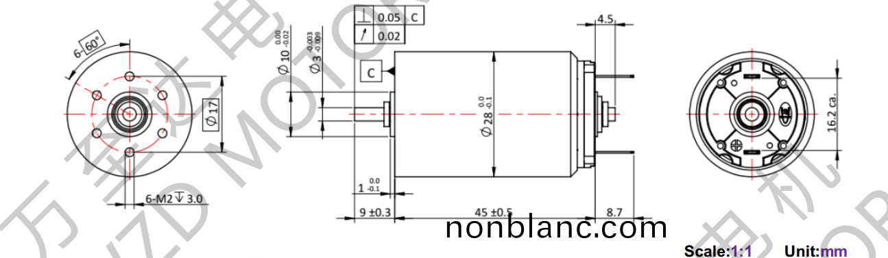OT-CM2845空心(xin)桮電機-萬(wan)至(zhi)達電(dian)機 OT-CM2845空(kong)心桮電(dian)機(ji)-萬(wan)至達電機(ji)