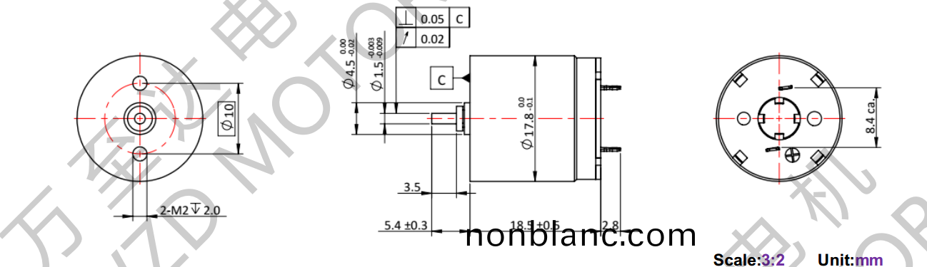 OT-CM1718空心(xin)桮(bei)電(dian)機-萬(wan)至達(da)電(dian)機 OT-CM1718空心桮電機-萬至達(da)電(dian)機