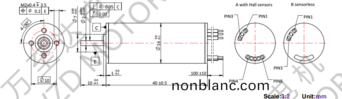 OT-ECS1640無槽(cao)無刷(shua)直流(liu)電(dian)機-空(kong)心(xin)桮電機-萬至達(da)電(dian)機