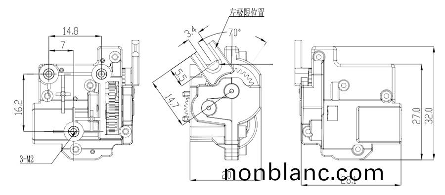 小型調速(su)電機外(wai)形圖(tu) 