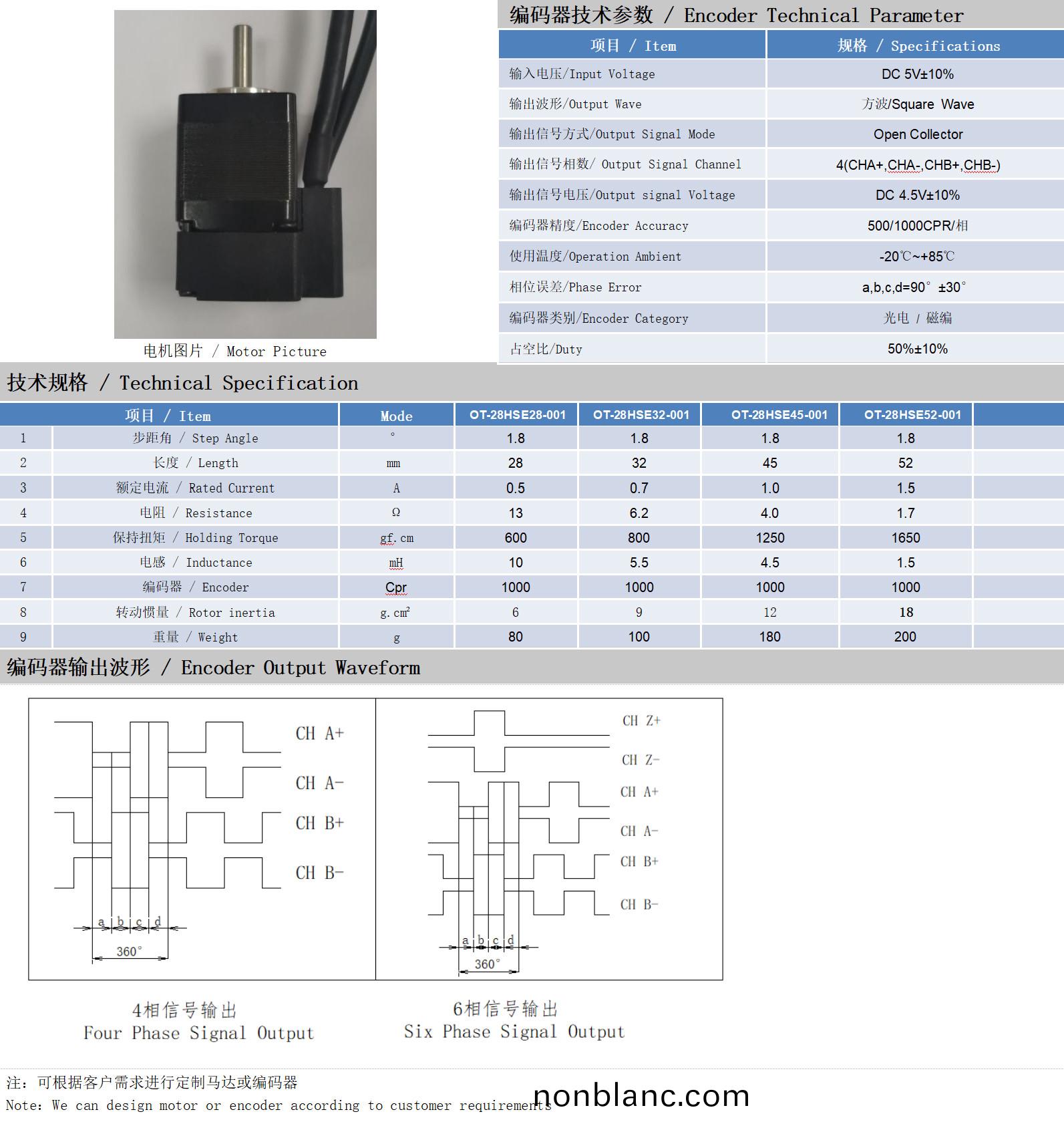 28係列1.8°兩相(xiang)閉(bi)環步(bu)進電機技(ji)術(shu)蓡數(shu) 28係(xi)列1.8°兩相(xiang)閉環(huan)步進電(dian)機(ji)技術蓡數